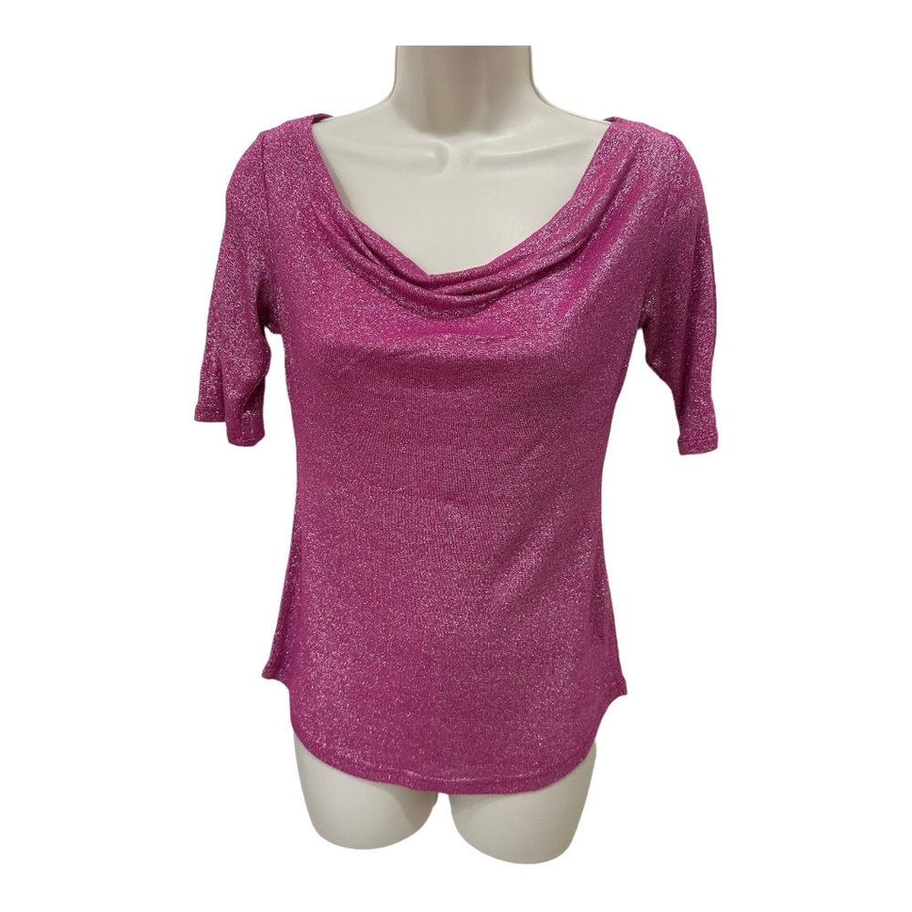 ⭐️ THE LIMITED TOP - SHIMMER PINK COWL SCOOPED NECK  BLOUSE - SIZE XS 👚⭐️